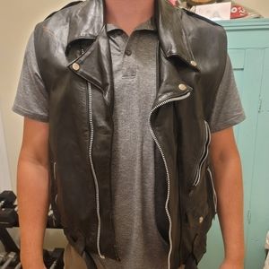 Genuine leather vest